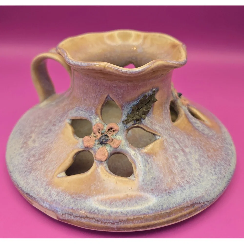 Candle Holder  Ceramic , Hand Thrown.  2 Piece Glazed Finish.‎